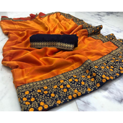 Sana Silk Saree With Heavy Embroidery Work